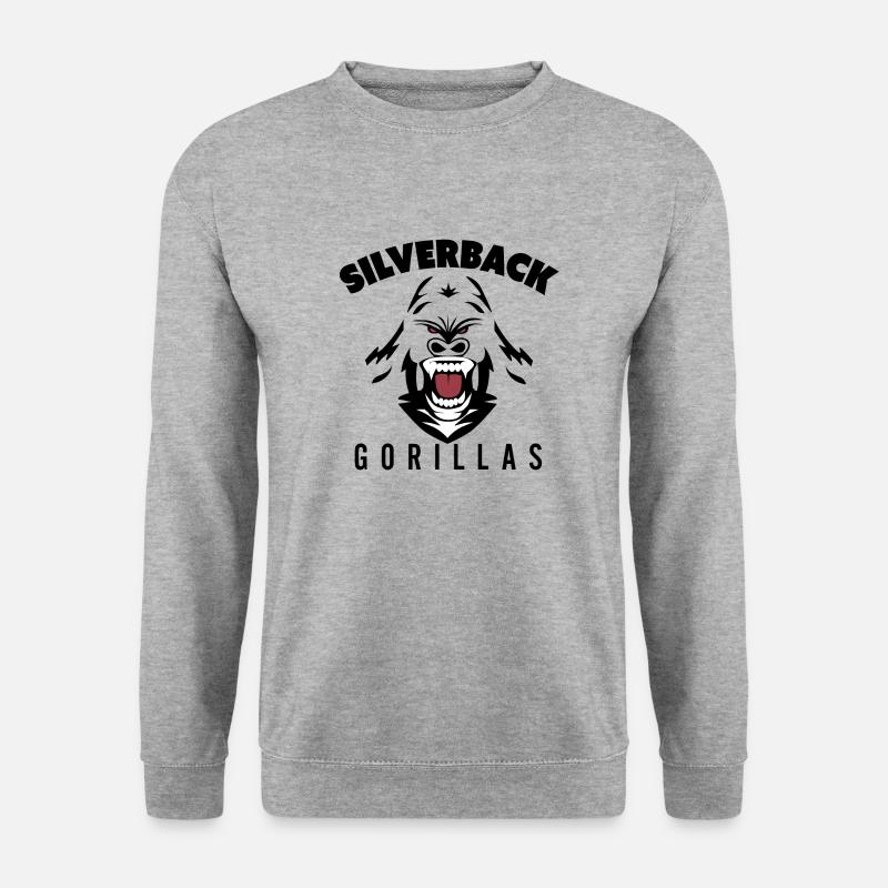 Silverback Gorillas - Unisex Pullover - Weißgrau meliert