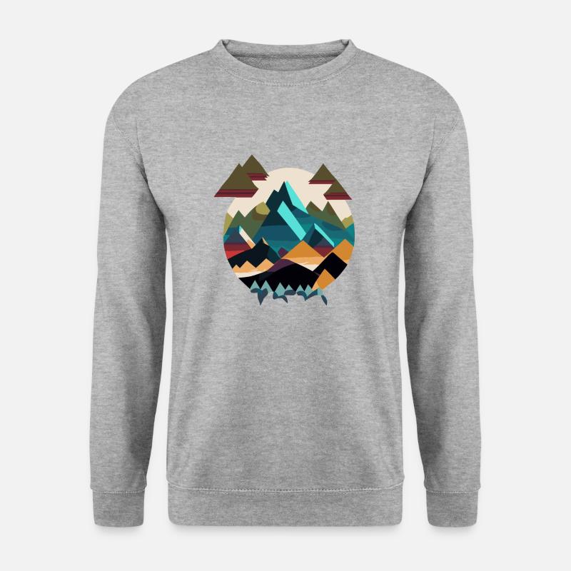 Bunte Bergwelten - Unisex Pullover - Weißgrau meliert