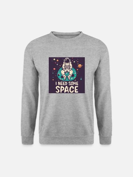 I need some Space - Astronaut - Unisex Pullover - Weißgrau meliert