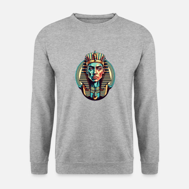 Ägyptischer Pharao Art - Unisex Pullover - Weißgrau meliert