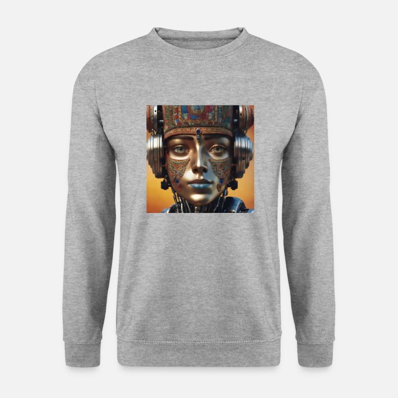 AI as friend - Unisex Pullover - Weißgrau meliert