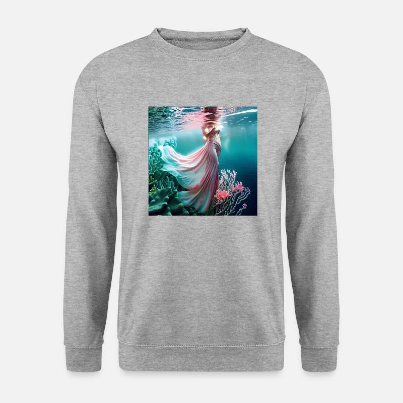 Unterwasserwelt - Unisex Pullover - Weißgrau meliert