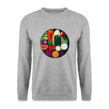 Composition artistique de légumes à base de plantes - Sweat-shirt Unisexe - gris chiné - Devant - Alina (178cm) & Michal (187cm)