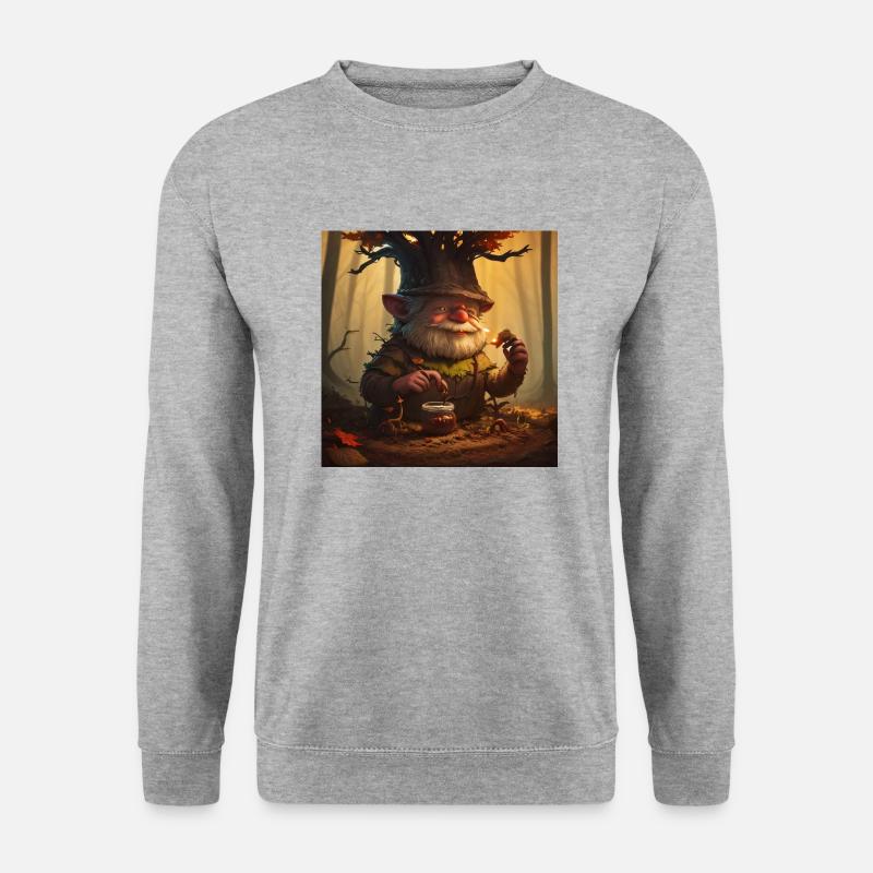 Wurzelgnom - Unisex Pullover - Weißgrau meliert
