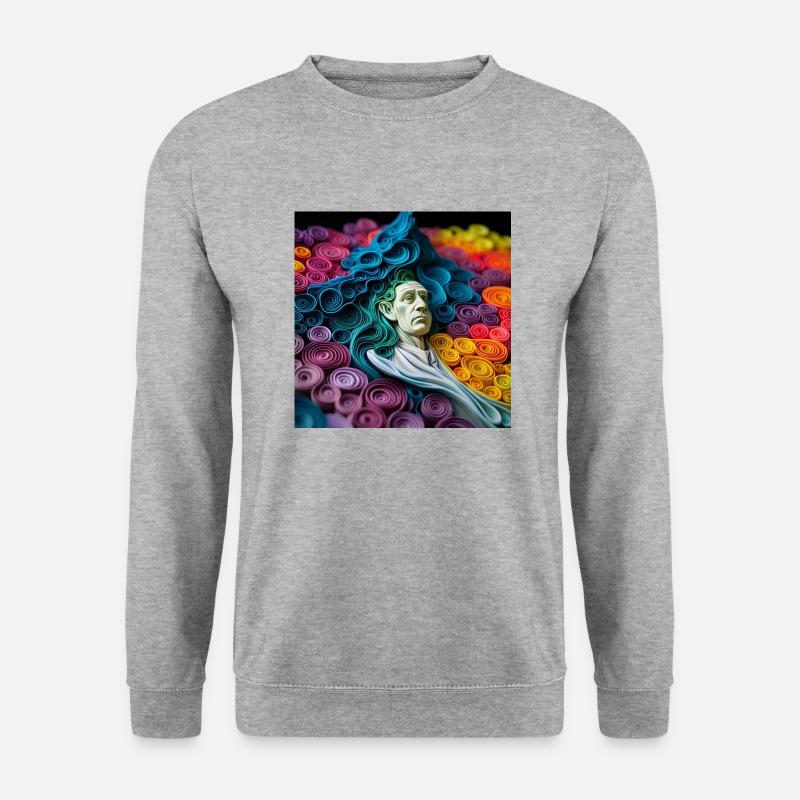 Alles dreht sich - Unisex Pullover - Weißgrau meliert