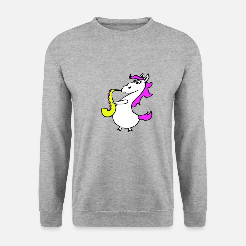Saxopony Vektor - Unisex Pullover - Weißgrau meliert
