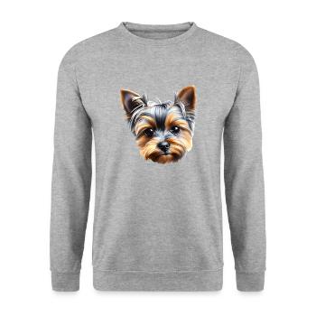 Puppy Yorkshire Terrier Chien Propriétaire Chien - Sweat-shirt Unisexe - gris chiné - Devant - Alina (178cm) & Michal (187cm)