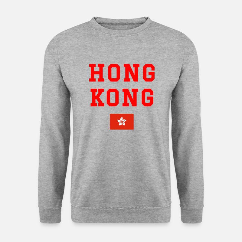 Hongkong - Unisex Pullover - Weißgrau meliert