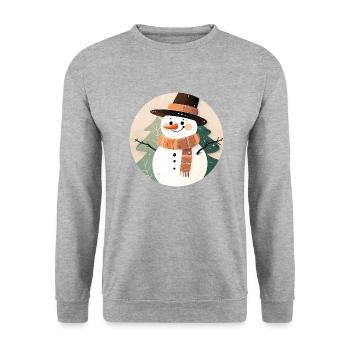Snowman - Unisex Sweatshirt - salt & pepper - Front - Alina (178cm) & Michal (187cm)