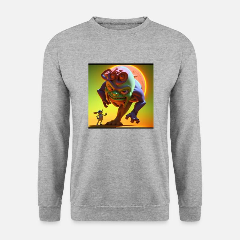 Monstergoblin - Unisex Pullover - Weißgrau meliert