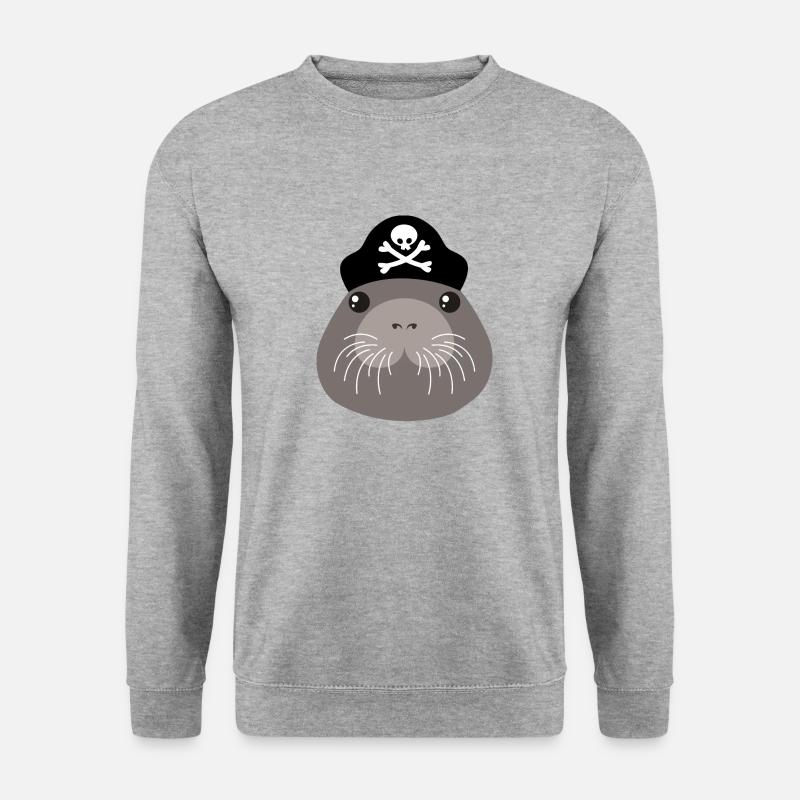 Super süßer Robbenkönig - Unisex Pullover - Weißgrau meliert