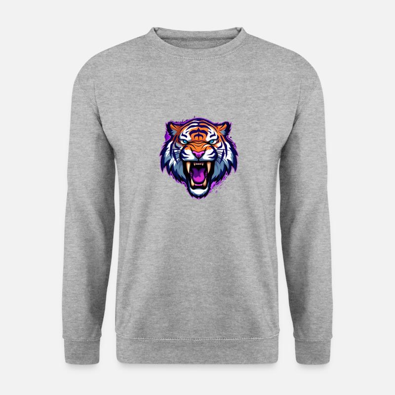 Tiger - Unisex Pullover - Weißgrau meliert