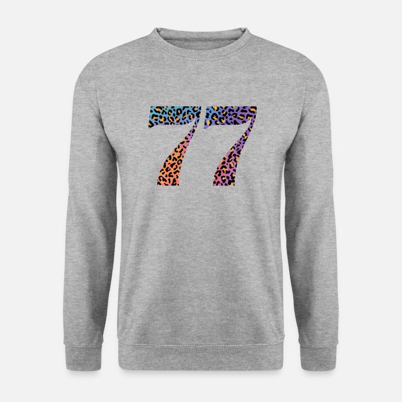 77th Birthday Leopard - Unisex Sweatshirt - salt & pepper