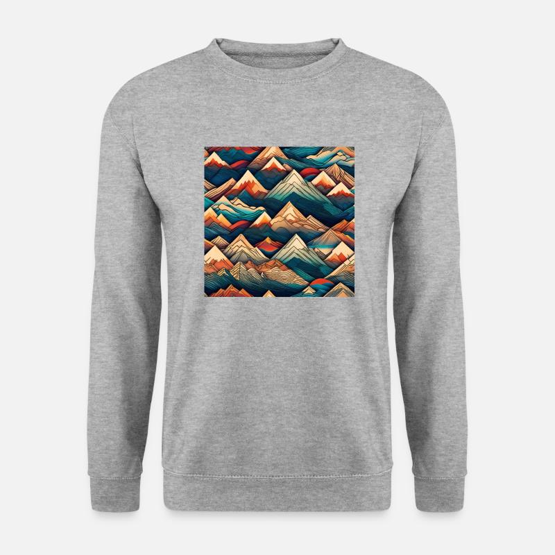 Tattoo style Berge - Unisex Pullover - Weißgrau meliert