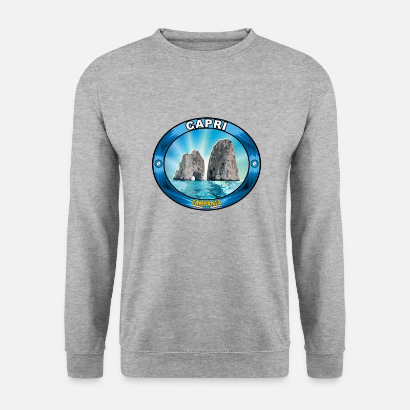 Capri Faraglioni - Unisex Pullover - Weißgrau meliert