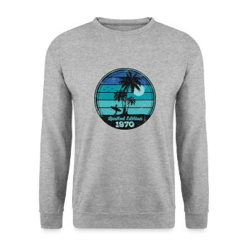 Millésime 1970 - Sweat-shirt Unisexe - gris chiné - Devant - Alina (178cm) & Michal (187cm)
