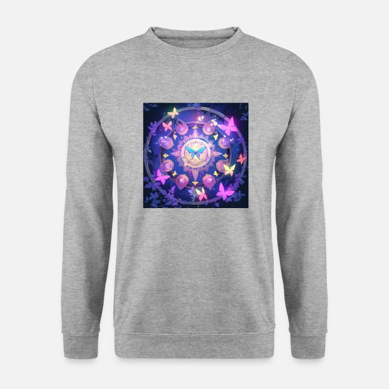 Der Schmetterlingseingang - Unisex Pullover - Weißgrau meliert