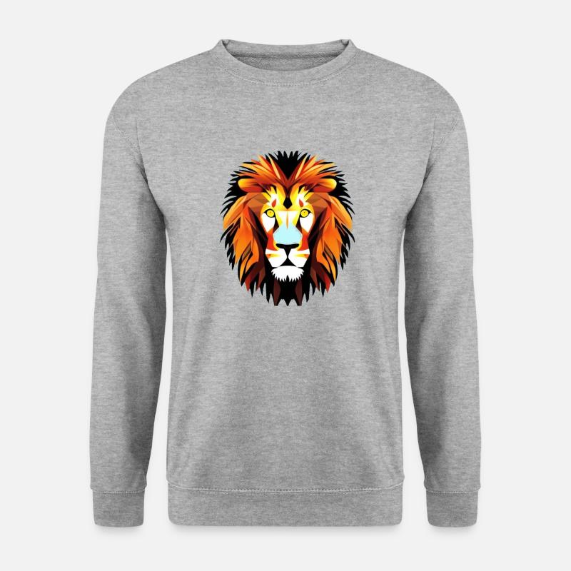Abstract Lion - Unisex Pullover - Weißgrau meliert
