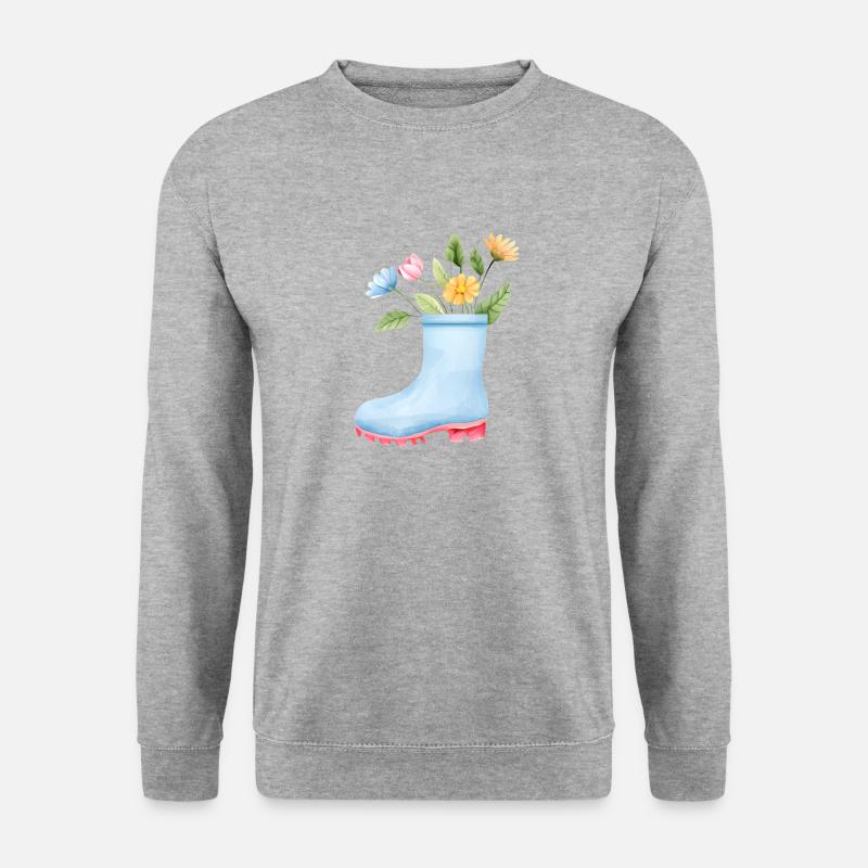 Blume Geschenk Gärtner Blumen Garten Hobbygärtner - Unisex Pullover - Weißgrau meliert