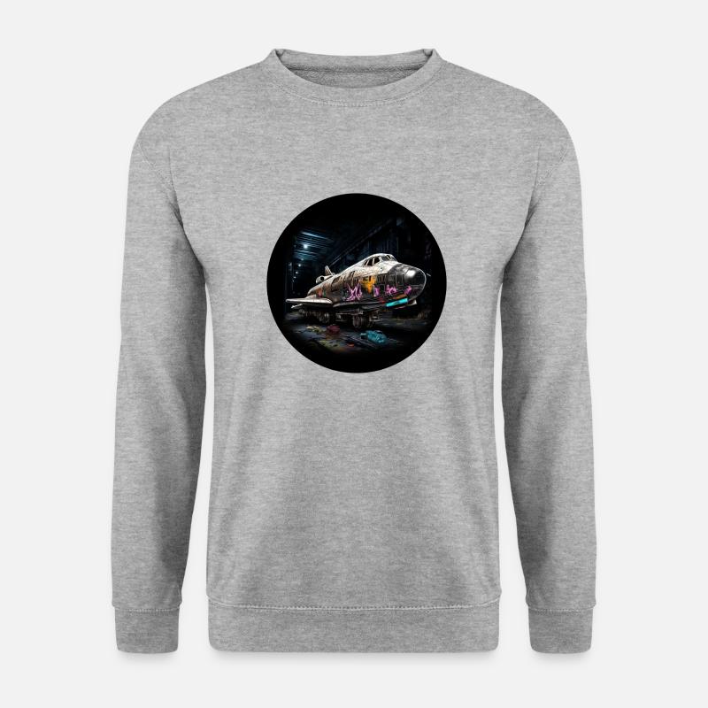 Space Graffiti - Unisex Pullover - Weißgrau meliert