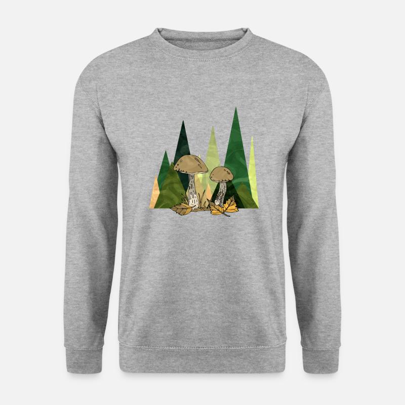 Pilze - Unisex Pullover - Weißgrau meliert