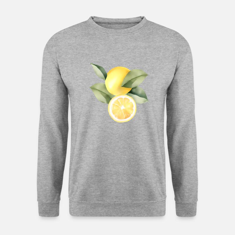 Zitrone Frucht Zitronen Ernährung Gesund - Unisex Pullover - Weißgrau meliert