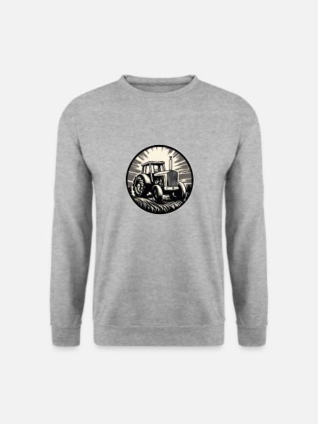 Traktor / Landwirtschaft / Bauer / Feldarbeit - Unisex Pullover - Weißgrau meliert