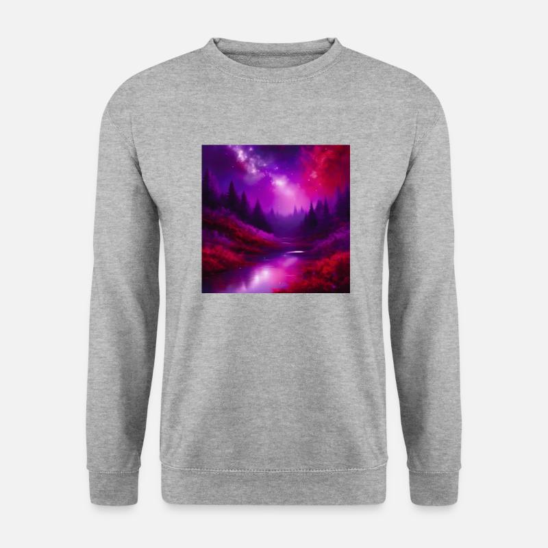 Fantasy Wald - Unisex Pullover - Weißgrau meliert