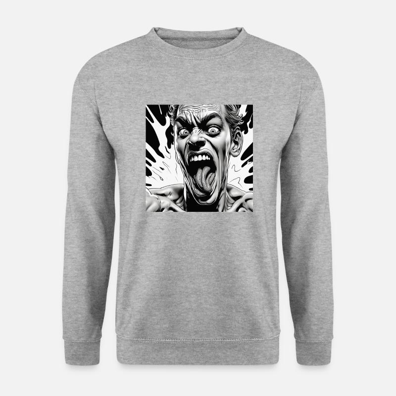 Halluzinierter Mann - Unisex Pullover - Weißgrau meliert