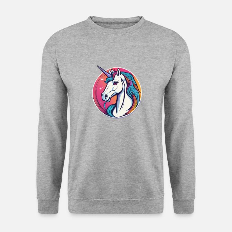 Einhorn - Unisex Pullover - Weißgrau meliert