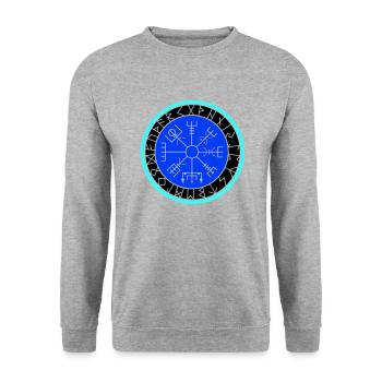 wikinger kompass - Unisex Pullover - Weißgrau meliert - Vorne - Alina (178cm) & Michal (187cm)