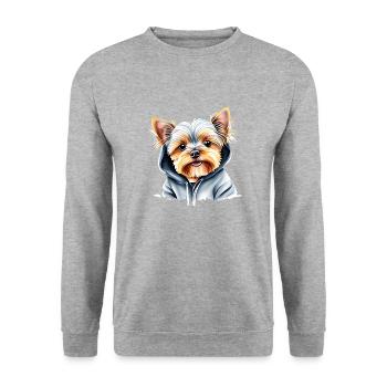 Dog Owner Yorkshire Terrier Puppy Dog - Unisex Sweatshirt - salt & pepper - Front - Alina (178cm) & Michal (187cm)