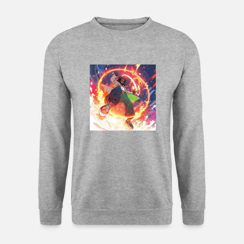 Feuertanz - Unisex Pullover - Weißgrau meliert