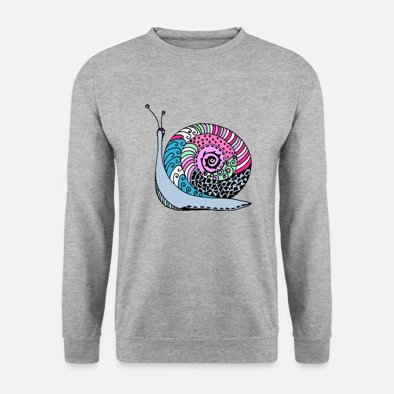 Schnecke - Unisex Pullover - Weißgrau meliert