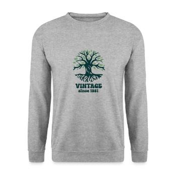 Vintage 1981 - Unisex Pullover - Weißgrau meliert - Vorne - Alina (178cm) & Michal (187cm)