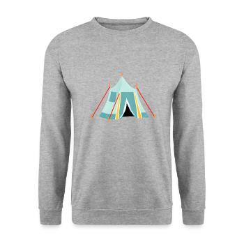 Camping, Camping, Caravan, Camp Gift, Motorhome - Unisex Sweatshirt - salt & pepper - Front - Alina (178cm) & Michal (187cm)