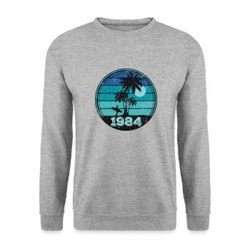 Millésime 1984 - Sweat-shirt Unisexe - gris chiné - Devant - Alina (178cm) & Michal (187cm)