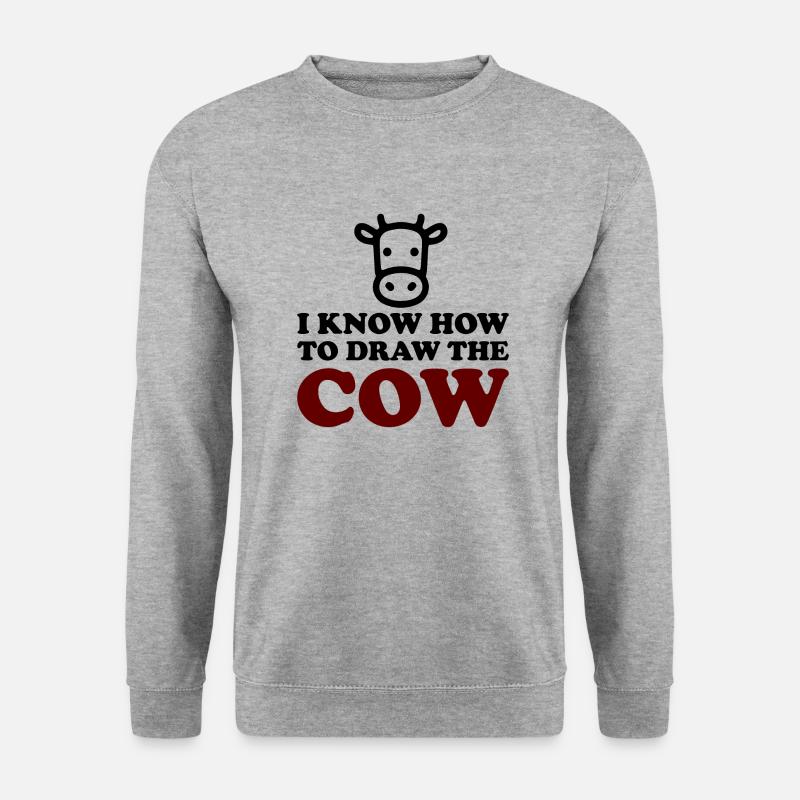The Cow - Unisex Pullover - Weißgrau meliert