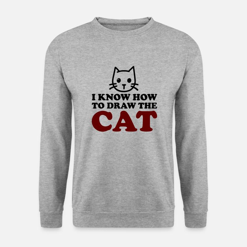 The Cat - Unisex Pullover - Weißgrau meliert