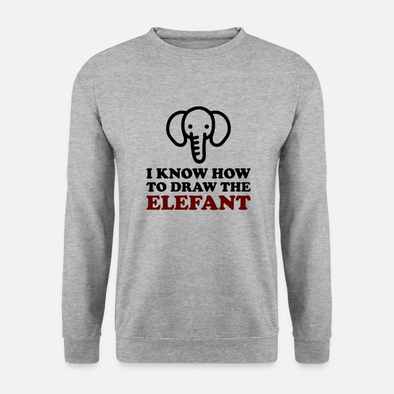 The Elefant - Unisex Pullover - Weißgrau meliert