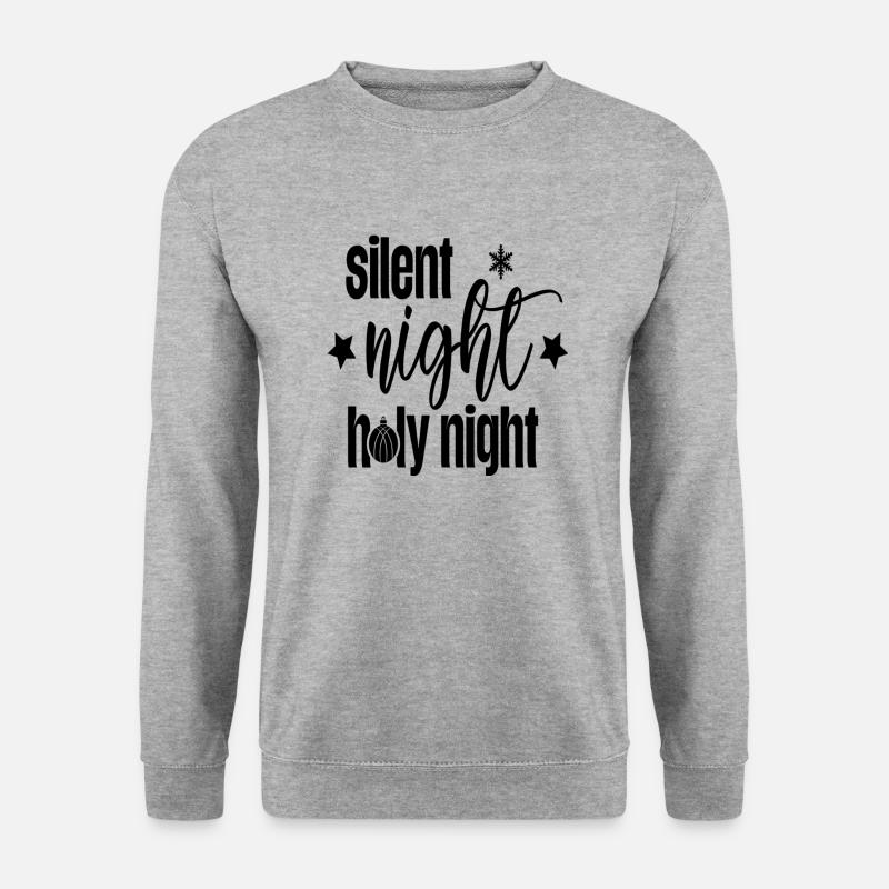 Silent Night Holy Night - Unisex Pullover - Weißgrau meliert