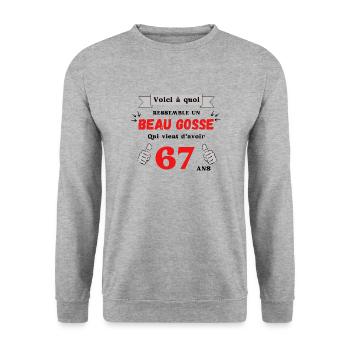 This Is What A Handsome 67-Year-Old Guy Looks Like - Unisex Sweatshirt - salt & pepper - Front - Alina (178cm) & Michal (187cm)