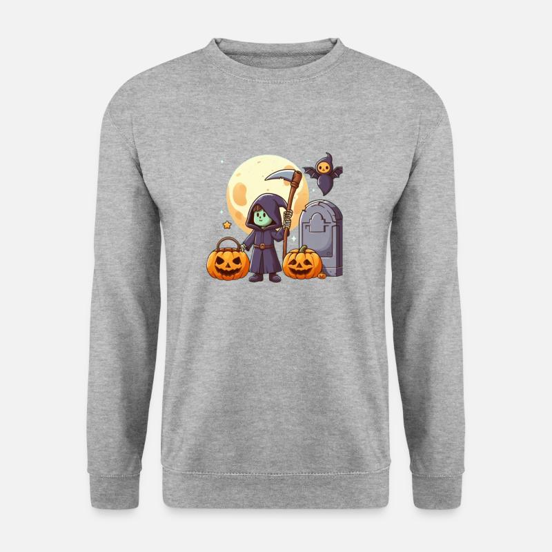 Halloween-Monster - Unisex Pullover - Weißgrau meliert