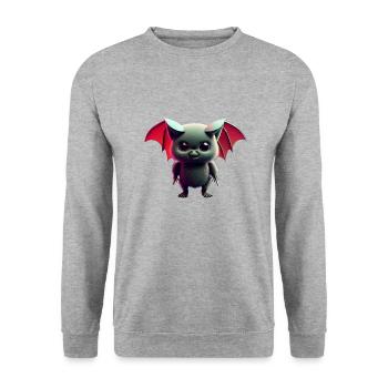 Happy Halloween cute bat scary funny spooky - Unisex Sweatshirt - salt & pepper - Front - Alina (178cm) & Michal (187cm)