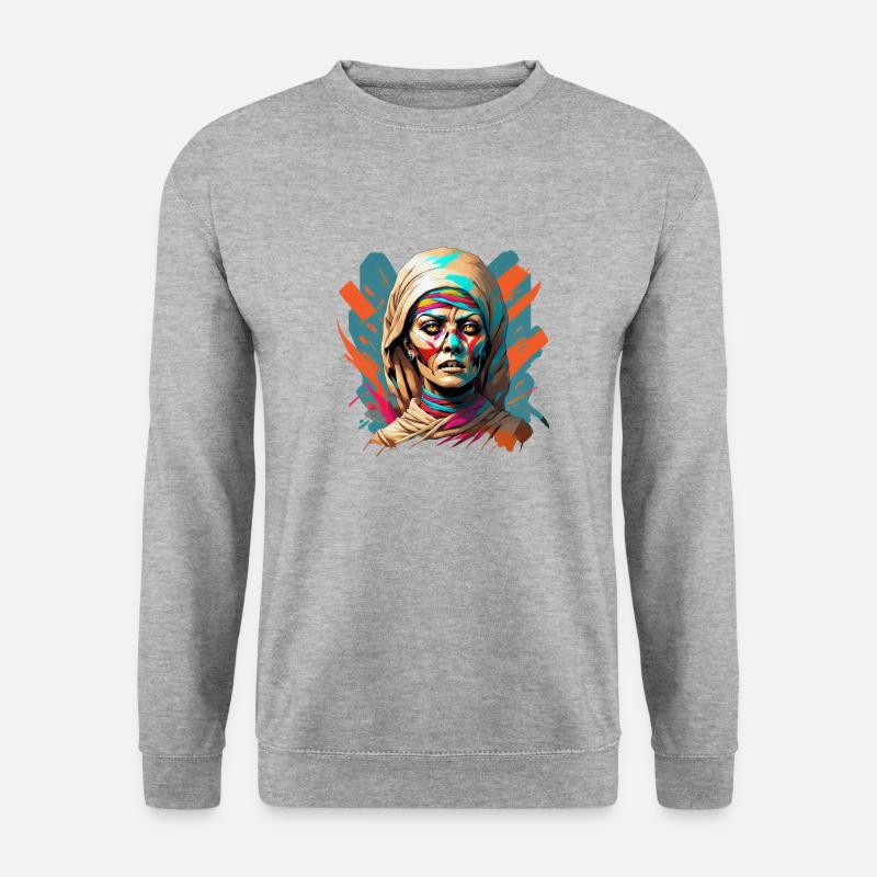 Mumie - Unisex Pullover - Weißgrau meliert