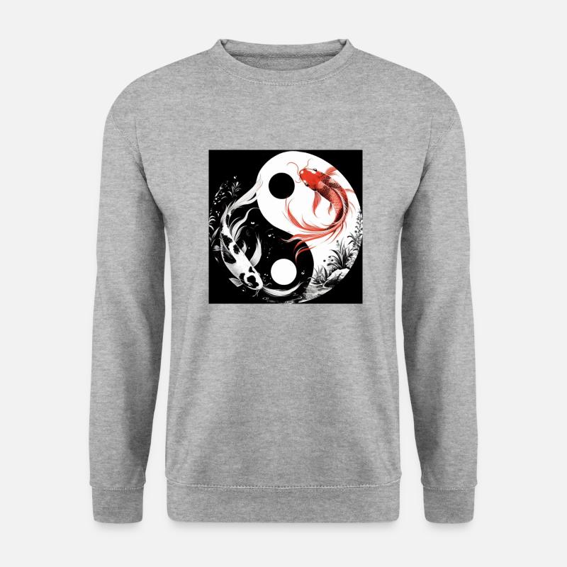 Yin und Yang - Unisex Pullover - Weißgrau meliert