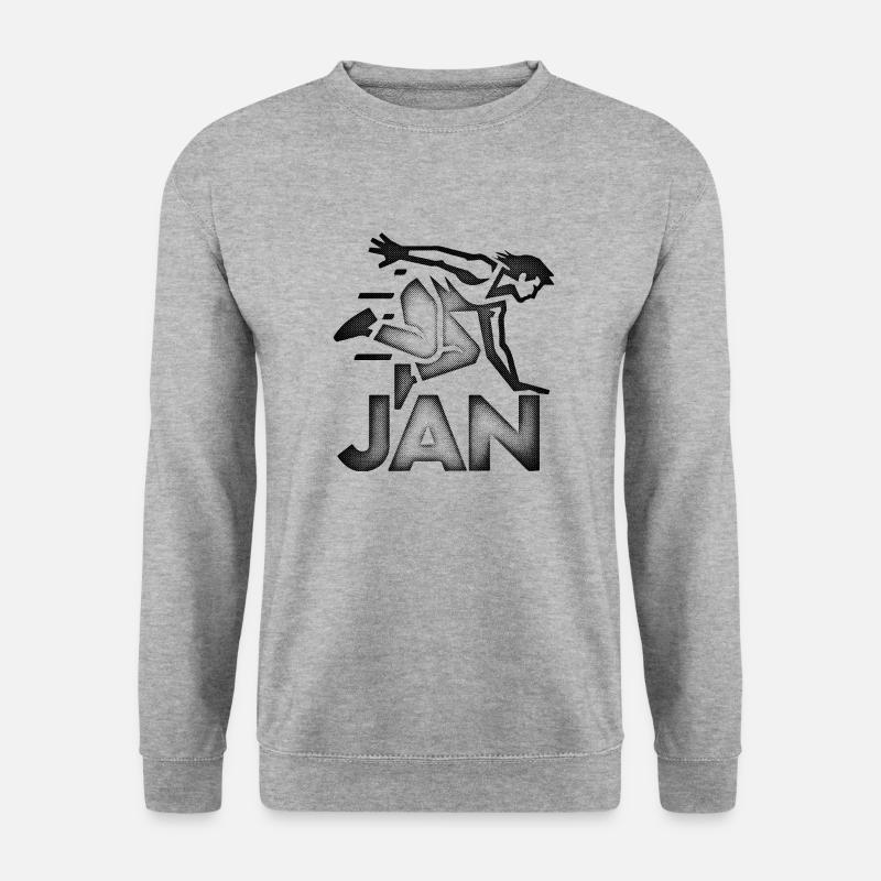 Jan - Unisex Pullover - Weißgrau meliert