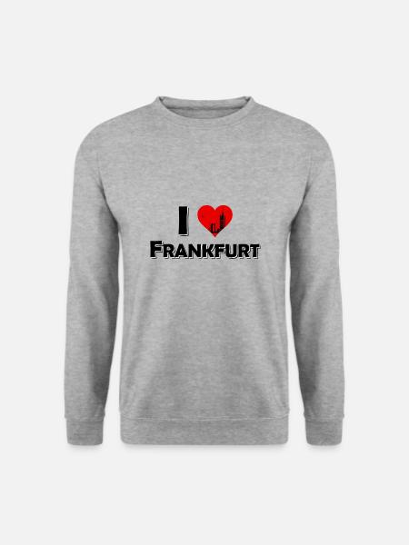 Das Frankfurt T-Shirt - I Love Frankfurt - Unisex Pullover - Weißgrau meliert