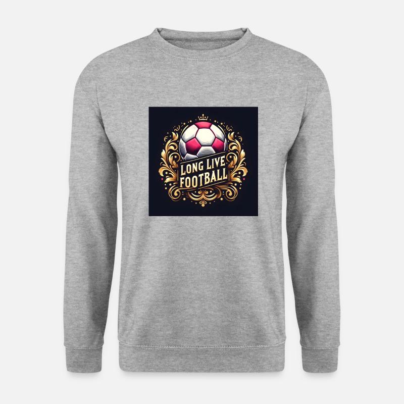 Fußball - Unisex Pullover - Weißgrau meliert