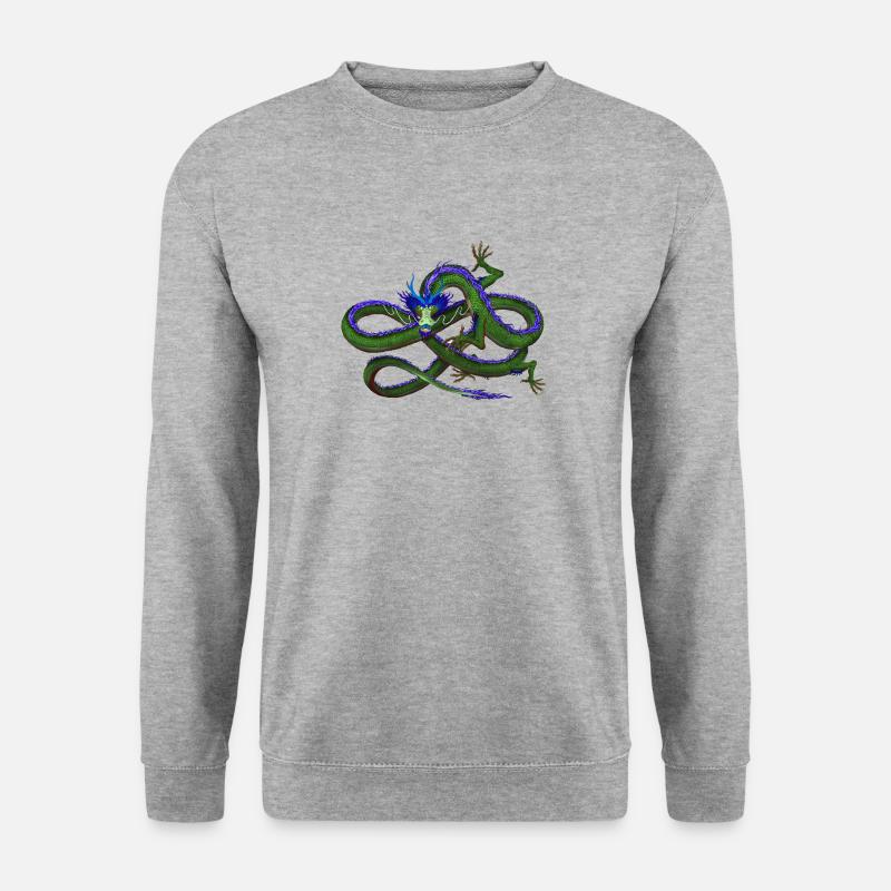 CHINESISCHER DRACHE - Unisex Pullover - Weißgrau meliert